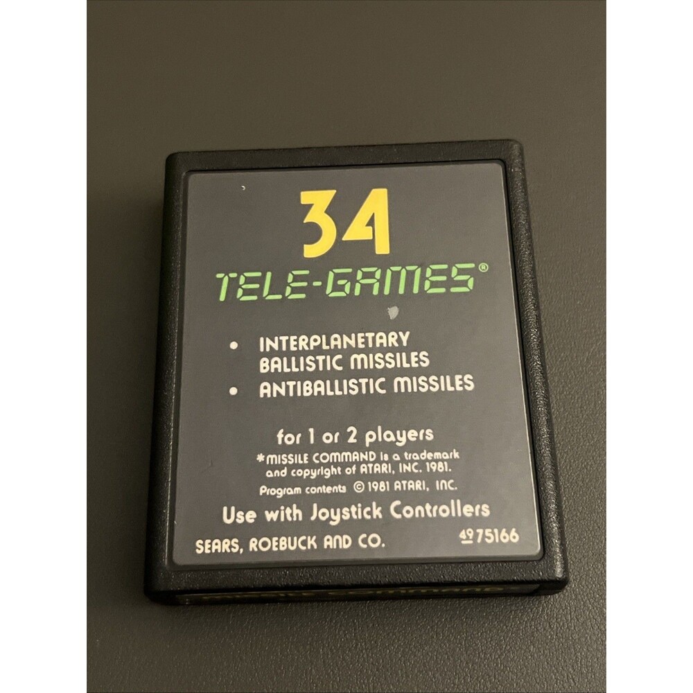 34 Tele-Games Text Title Atari 2600 Game Cartridge - Tested